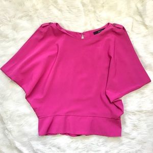 Ark & Co Fuscia Sleeveless Batwing open back top